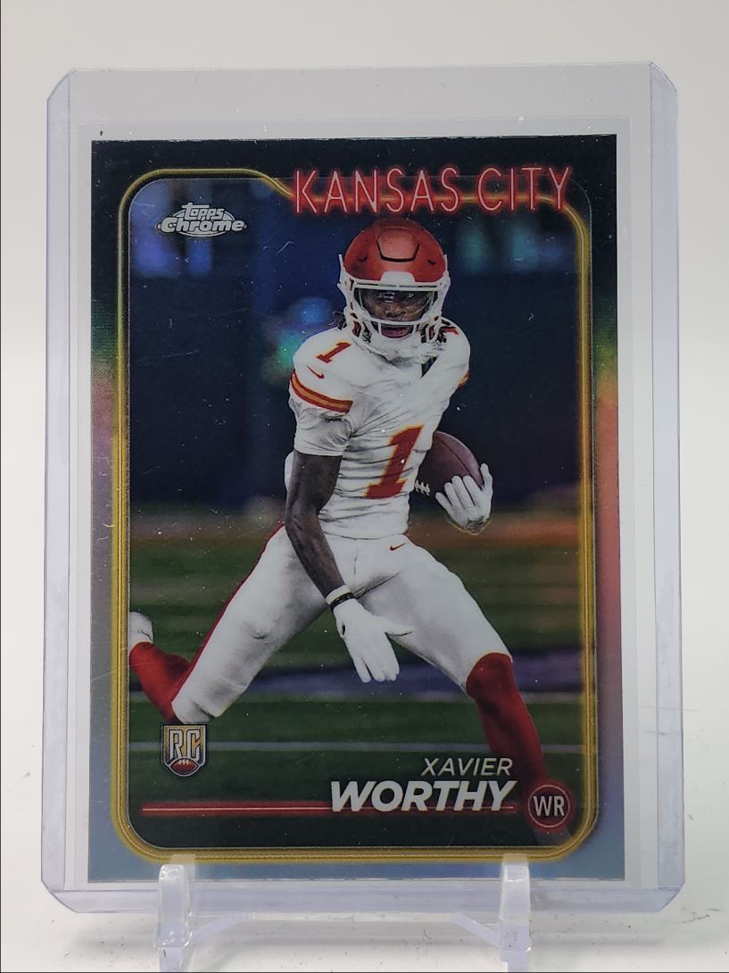 XAVIER WORTHY 2024 TOPPS CHROME ROOKIE REFRACTOR CHIEFS #208 RC Q4719