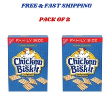 Chicken in a Biskit Original Baked Snack Crackers, Family Size, 12 oz pack of 2