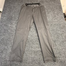 Banana Republic Mens Slim Fit Chinos Grey Flat Front Trousers 34x30