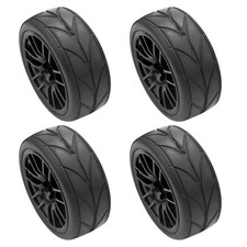 4Pcs 1/10 Pneu En Caoutchouc Rc Voiture De Course Pneus Sur La Jante De La 9775