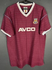 RETRO REPLICA MENS WEST HAM UNITED 1985/1987 SOCCER FOOTBALL SHIRT JERSEY SIZE L