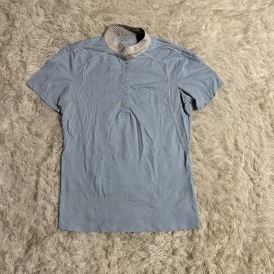 Women s Size IT44 Blue Animo Short Sleeve Horseback Riding Show Shirt
