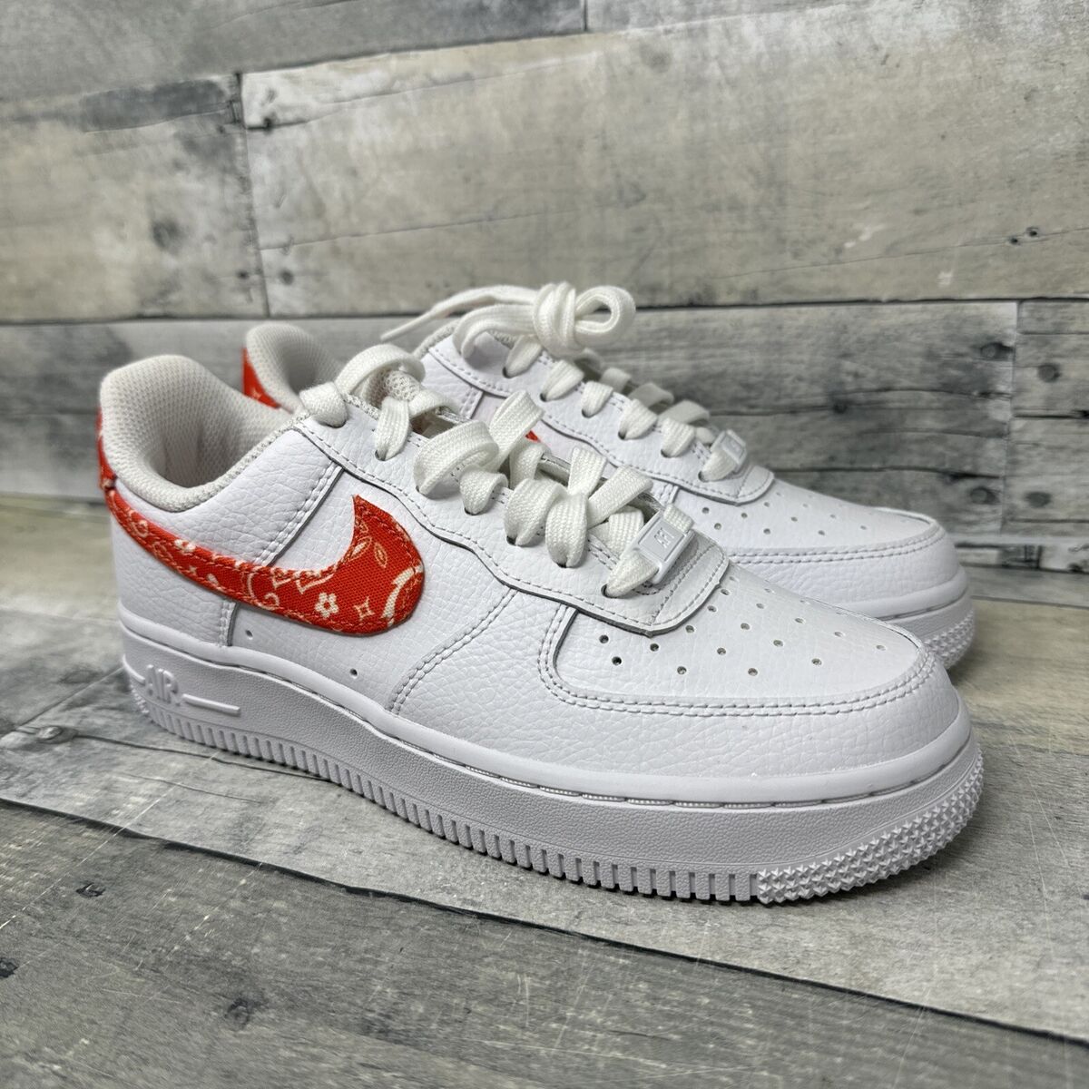 SIZE 5 Nike Air Force 1 Low Women's Shoes Orange Paisley SIZE 5 Nike Air Force 1 Low Women's Shoes Orange Paisley
