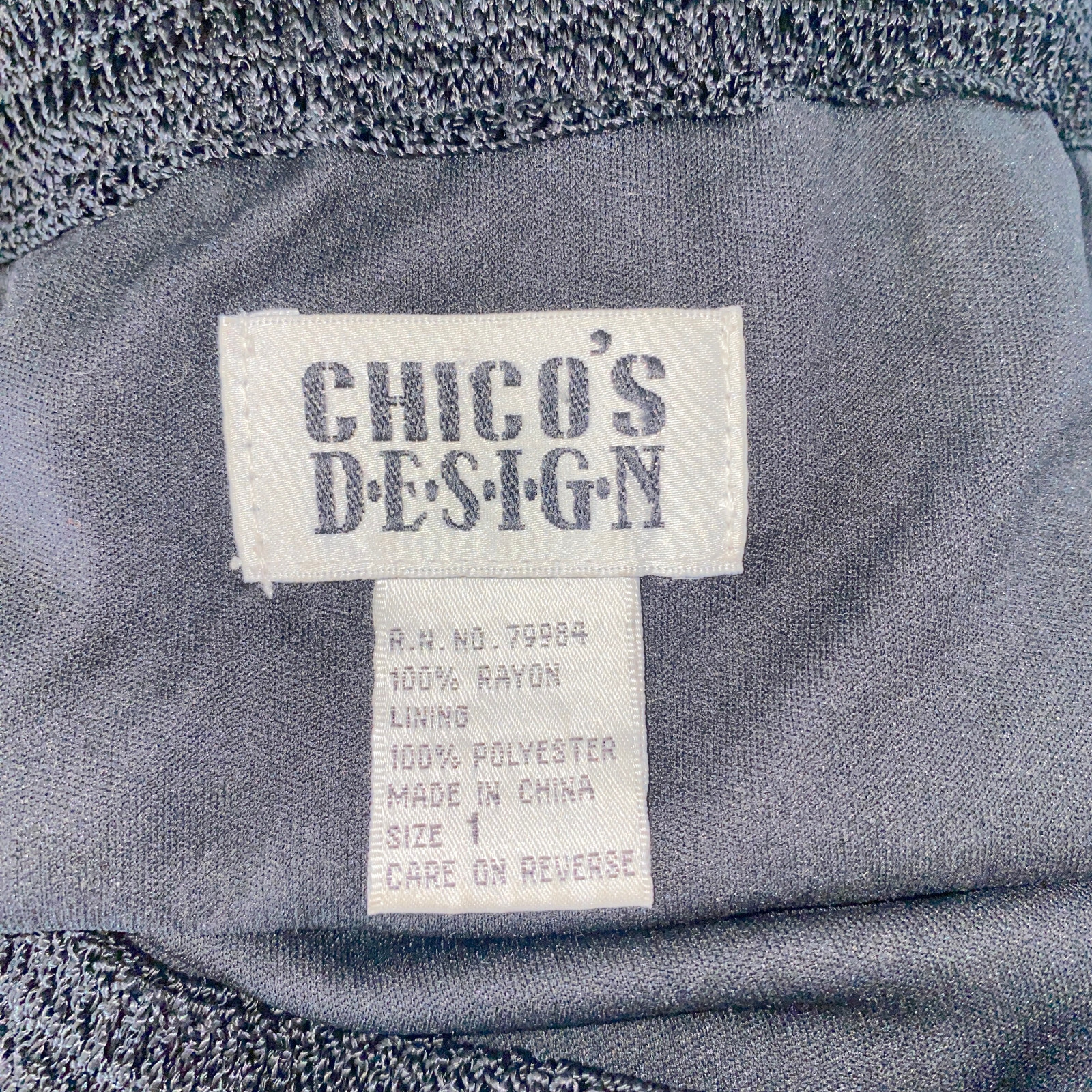 Vintage Chicos Design Crochet Maxi Skirt Size 1 Medium 8 Black Lined Straight image 6