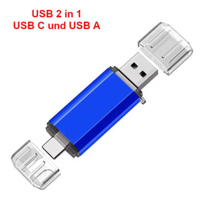 Type C Flash Drive 64GB 2 in 1 OTG USB A+USB C Memory Stick für Handy, PCLaptop