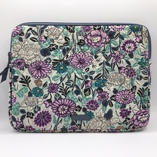 Vera Bradley Penelope Garden Laptop Sleeve 14" Quilted Cotton Floral Zip Case