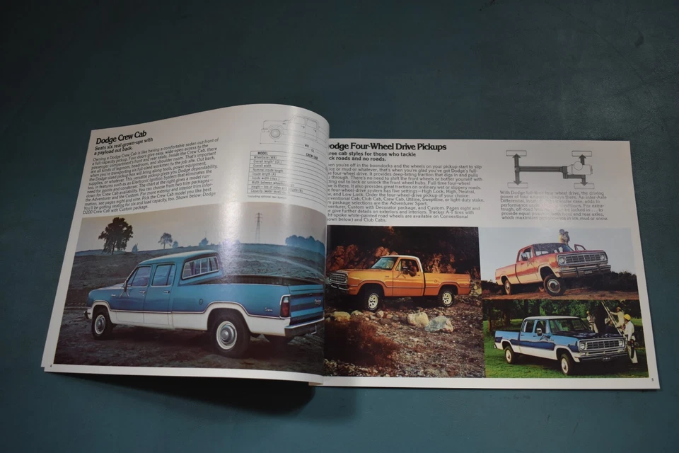 Folleto de ventas del concesionario Dodge Pickup 1976 D W 100 200 300 4X4 Tracción en las cuatro ruedas Foto 4 de 4