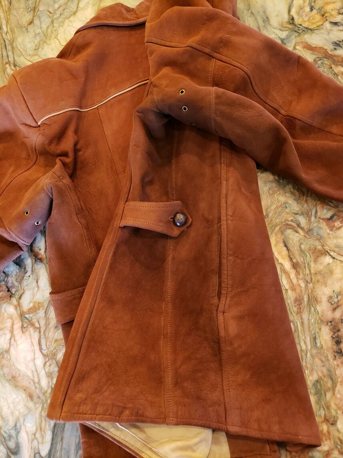 Vtg Levi Suede Leather Zipper Jacket Coat Deadsto… - image 9