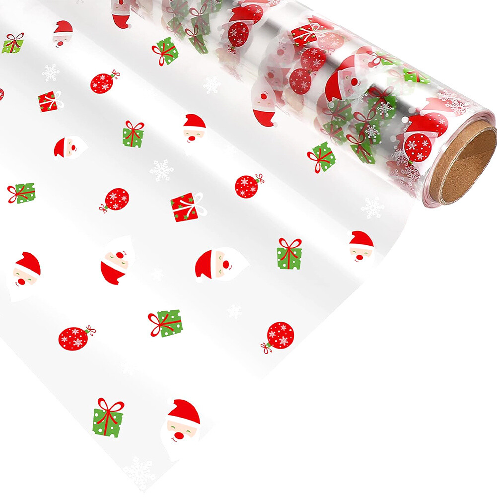 Clear Cellophane Christmas Gift Wrap Flowers Dolls Hampers Wrapping