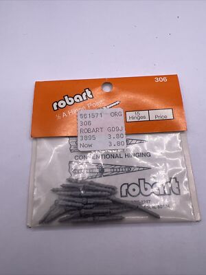 Robart Manufacturing RC Airplane Hinge Point Hinges 1/2A (15) 306 ROB306
