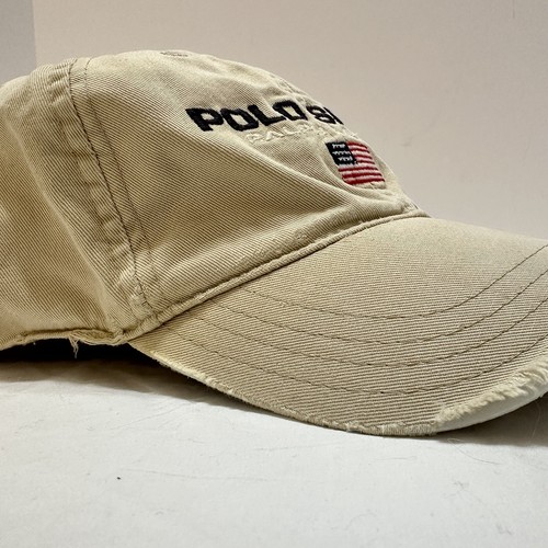 Vtg Polo Sport Ralph Lauren Cap Flag Hat Strap Back THRASHED 90s Made In USA - Picture 10 of 19