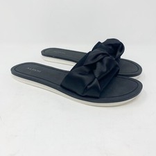 Brand New Alfani Noahh Women  s Bow Flat Slides Black Size 7