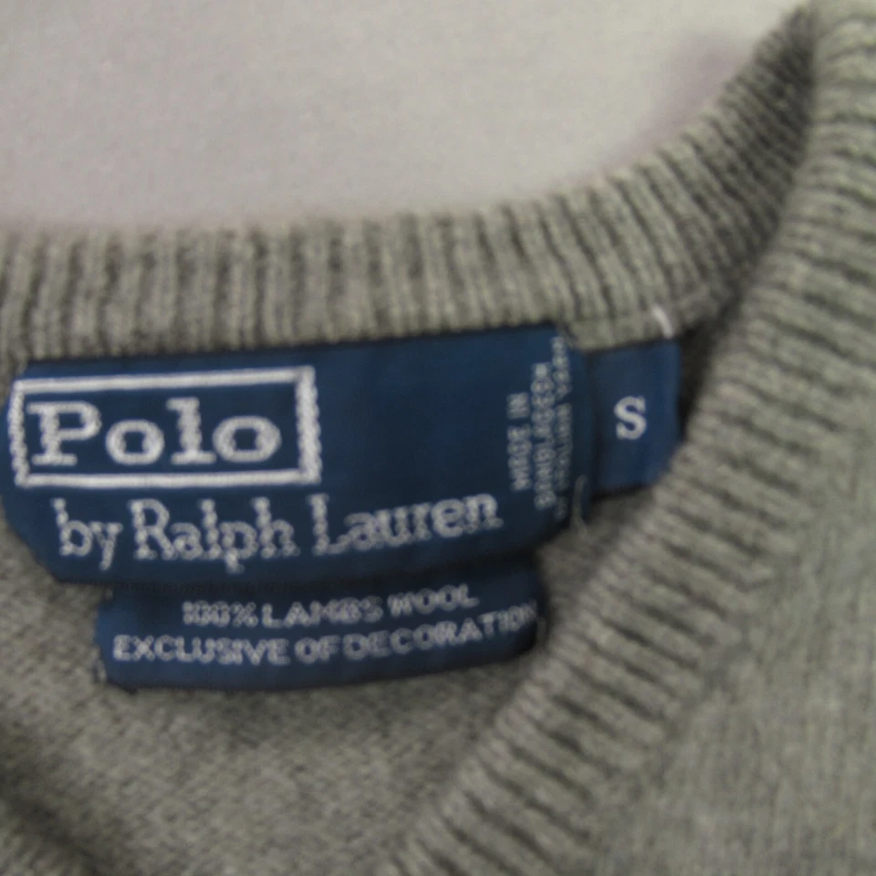 Polo Ralph Lauren Sweater Girls Small Long Sleeve Pullover Wool Gray - Image 3 of 4