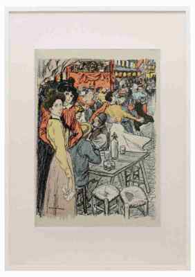 Steinlen Theophile 1859 1923 Dans la vie 1901 Bals et Bastringues A3 A4 gerahmt