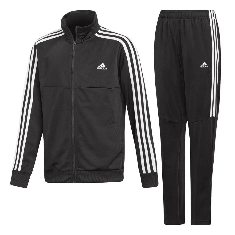 Adidas 3 Stripe Team Tracksuit Black Kids Size 9 10 Years BRAND