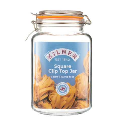 Glass Jar 3L Square Preserving Jar Storage with Airtight Clip Top Container 3pcs - Picture 3 of 5