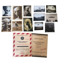 Realistic Alien and UFO photos and Card Stock Cover Sheets (Project Blue Book )