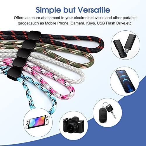 8 Pcs Hand Wrist Strap Lanyard Adjustable Rope for Mobile Phone Camera Key