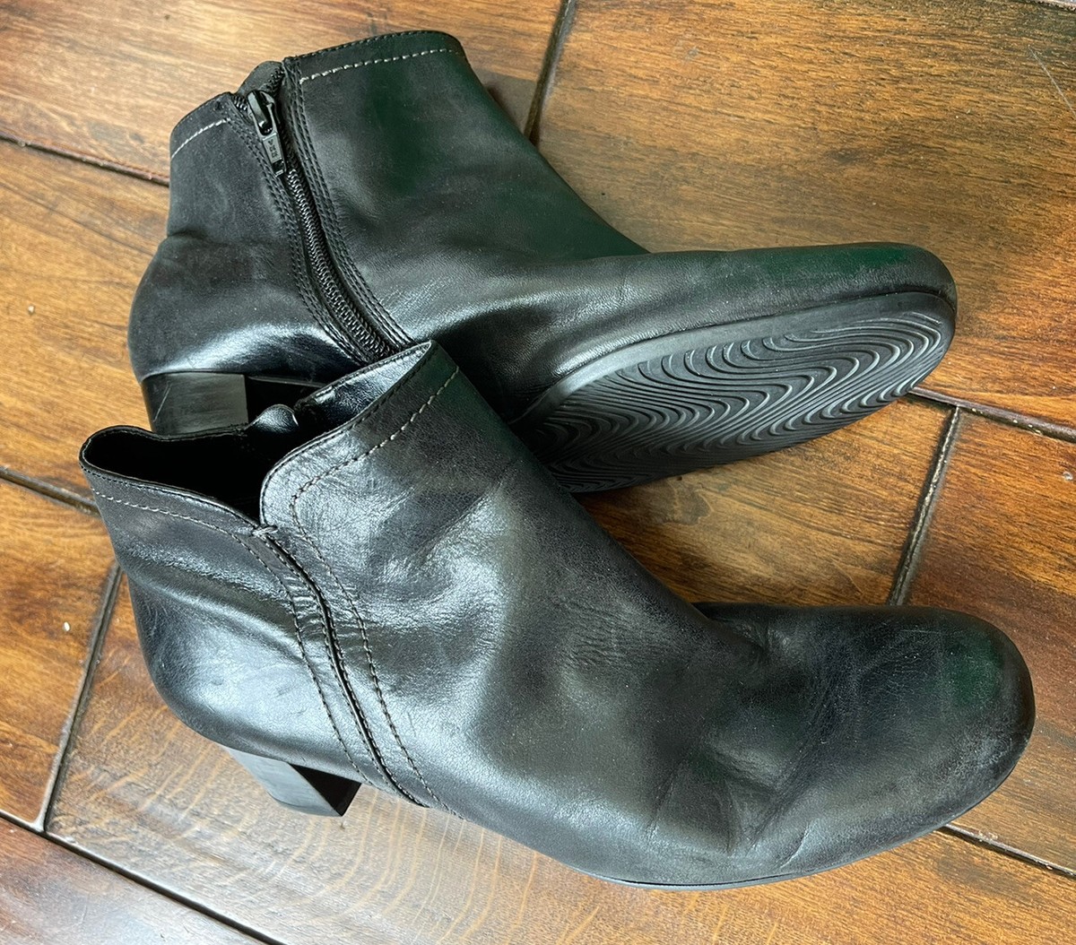 Ecco Black Side Zip Ankle Boots, Women