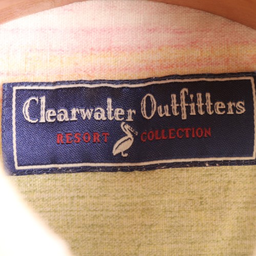 VTG Clearwater Outfitters Mens Large Rainbow Short Sleeve Button Down Polo Linen - Picture 16 of 16