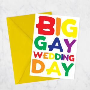 Big Gay Wedding Day Card Lgbt Pride Card Same Sex Marriage Cards