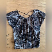 AB Studio Strappy Round Neck Short Sleeve Top Women's Small Preloved Browns