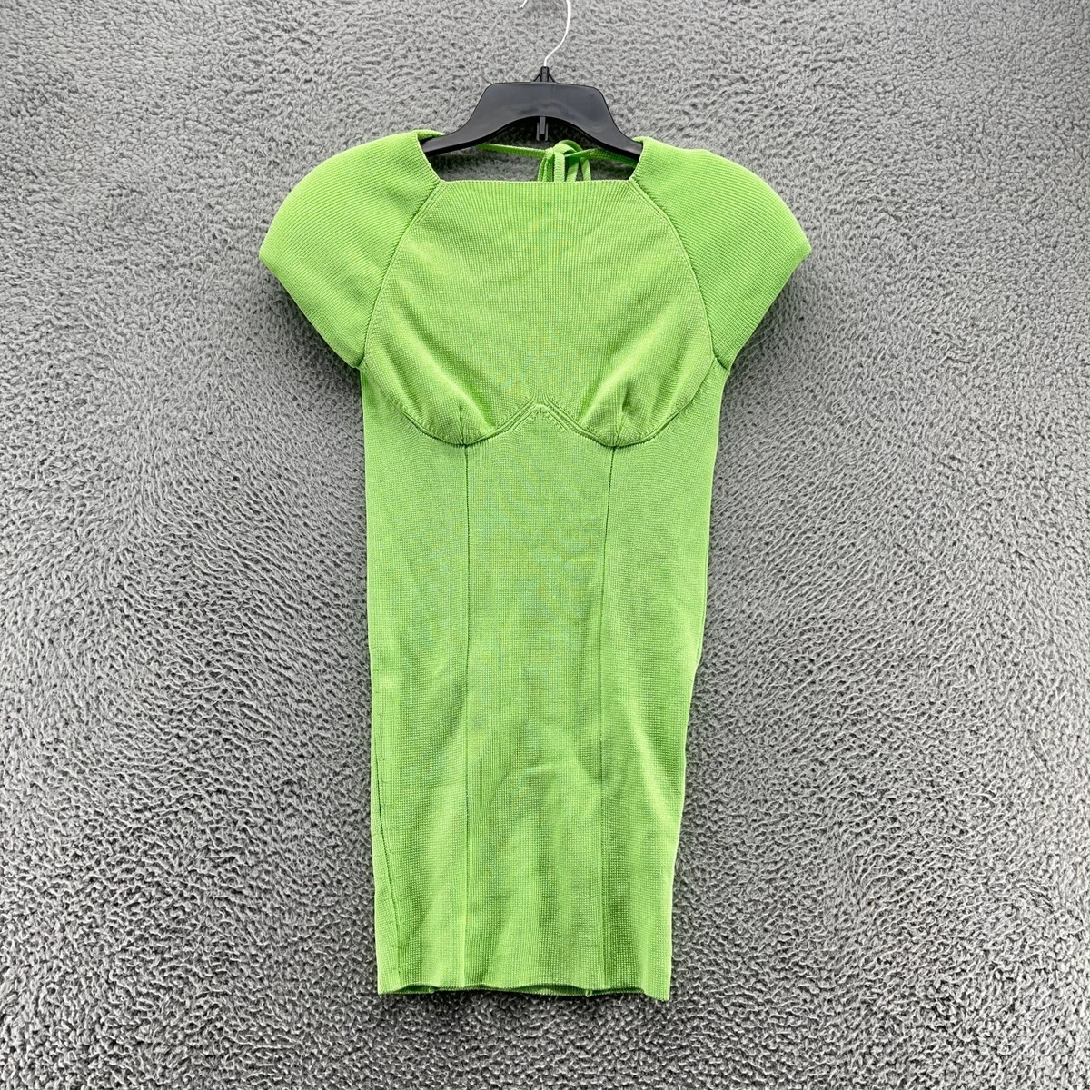 Isa Boulder Dress Womens Medium Green Padded Mini Dress Short New $460 FLAW