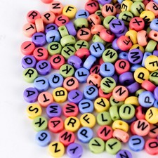 200pcs 4 7mm Round Letter Beads - Alphabet Acrylic Letter Beads