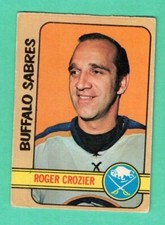 (1) ROGER CROZIER 1972-73 O-PEE-CHEE # 50 SABRES GOALIE CREASED CARD (H8202)