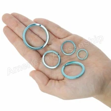 Key Rings Flat Split Ring Double Loop Keychain Metal Plating Vibrant Colors