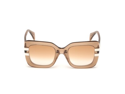 Bally BY0005-D 45G Light Brown Plastic Sunglasses Frame 52-23-145 Square Style
