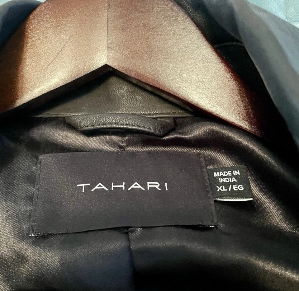 Chaqueta de cuero Tahari Foto 3 de 4
