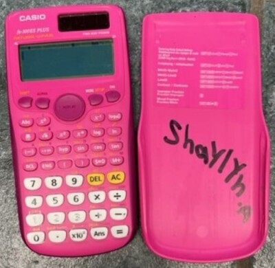 Casio fx-300ES Plus Scientific Calculator Pink w/ Cover Used