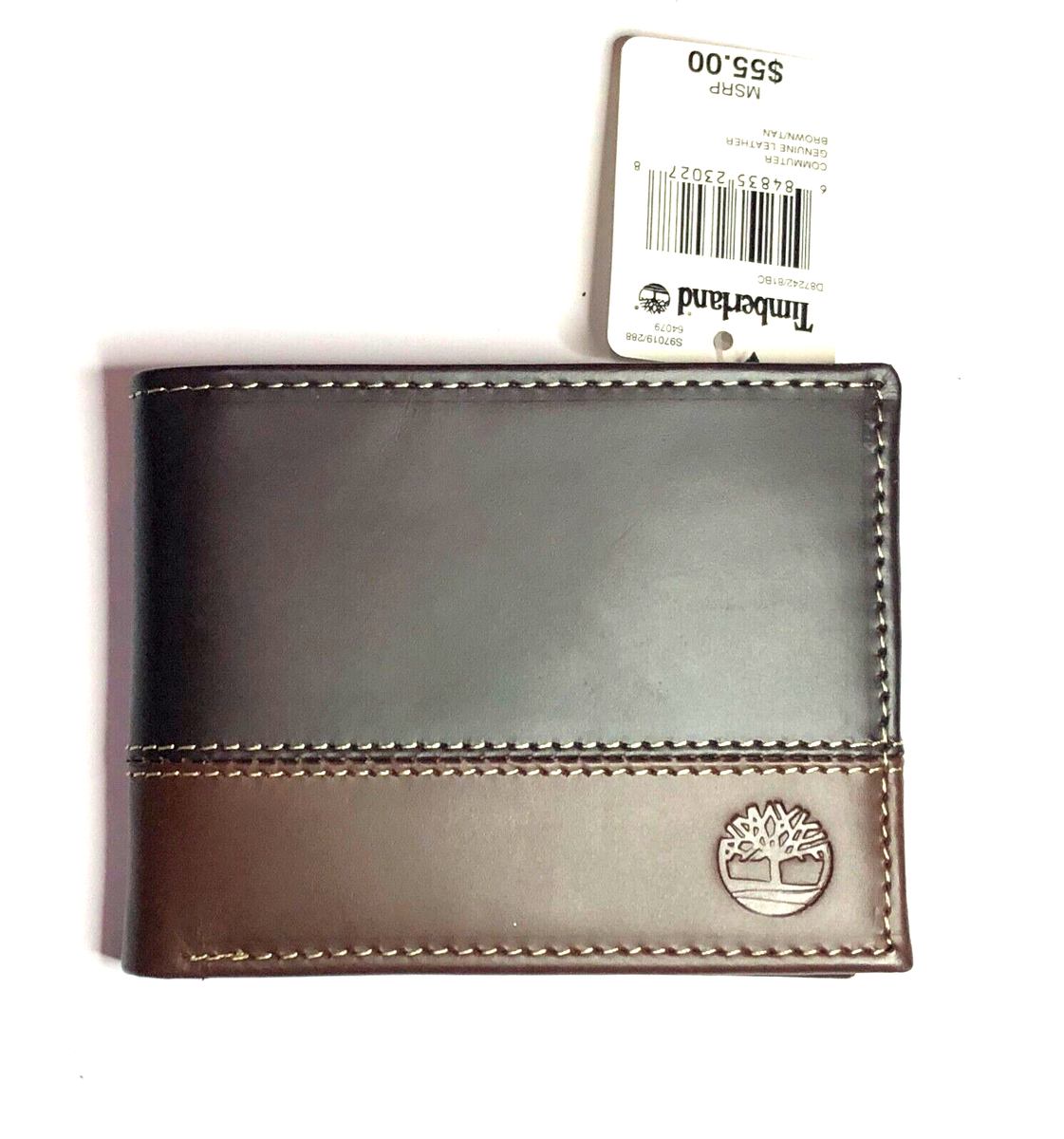 A-3 Timberland Men's Genuine Two Tone Leather Credit Card Billfold