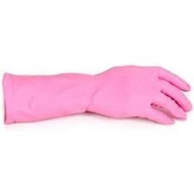 Starke Haushaltsgummihandschuhe Aufwaschen Reinigungshandschuhe Küche - rosa - klein