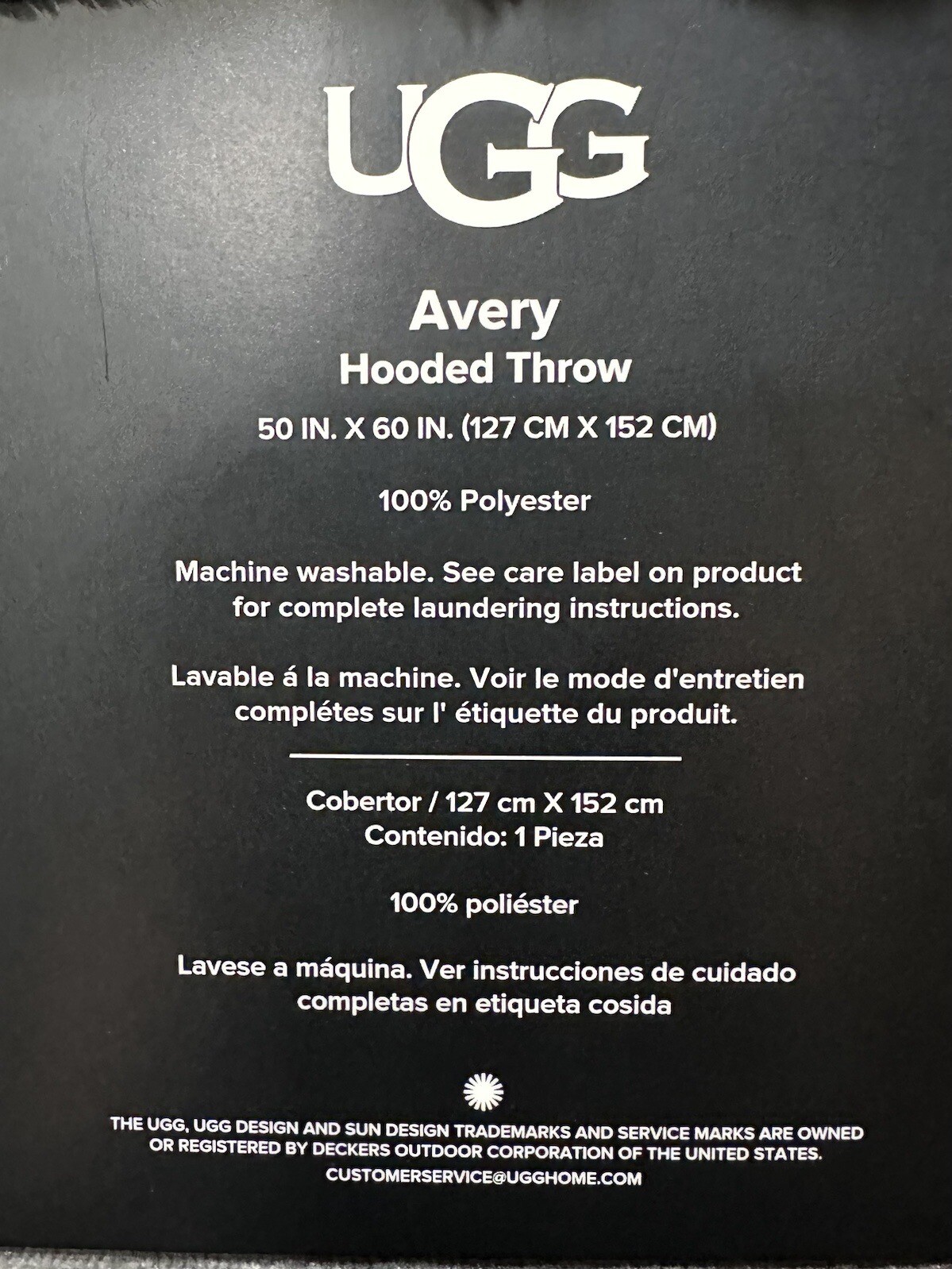 NEW UGG Avery Hooded Throw Dark Grey 50in X 60in eBay