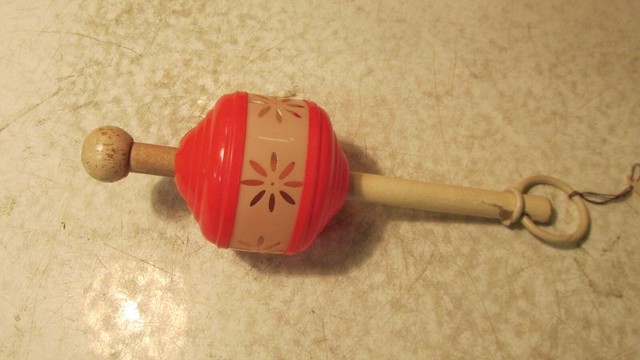 antique wooden baby rattle