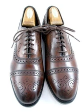 NEW Allen Edmonds "STRAND" Leather Dress Cap-Toe Oxfords 8 E Dark Chili(580N)