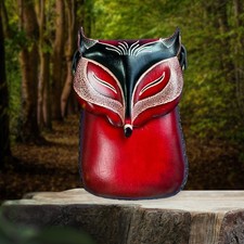 Turquoise & Willow Handmade Leather Fox Crossbody - Red