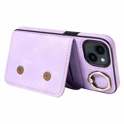 For iPhone 14 13 12 11 XS XR SE 7 8 Ring Holder Wallet Flip Leather Case Cover - Picture 35 of 48