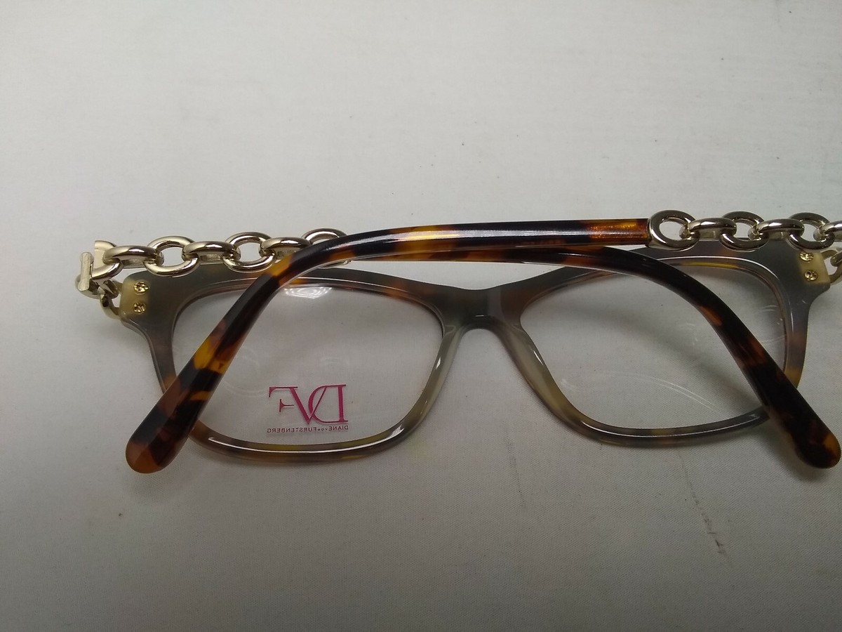 NEW DIANE VON FURSTENBERG women\'s dvf5060 cat eye eyeglasses in tortoise gold Essential Cat Eye Tortoise & Gold Glasses for Women  main image 2