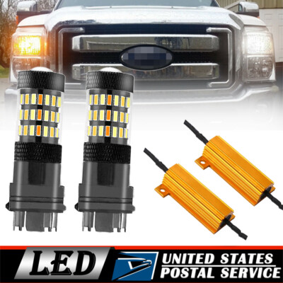 White+amber 3157 Switchback w/ Resistors LED Turn Signal Light for Dodge Jeep