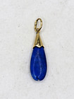 BEAUTIFUL LADIES 14k YELLOW GOLD PENDANT w LAPIS LAZULI GEMSTONE (SMALL CHIP) *