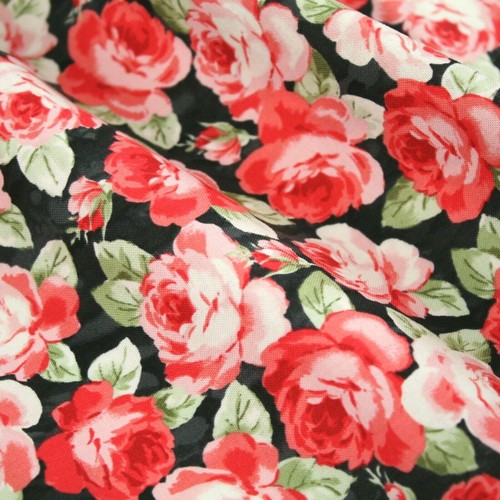 JOANN Red Roses Floral 100 Cotton Quilting Craft Fabric eBay