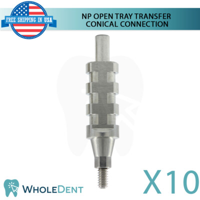 10x NP Conical Connection Open Tray Transfer Titanium Dental Abutment Instrument