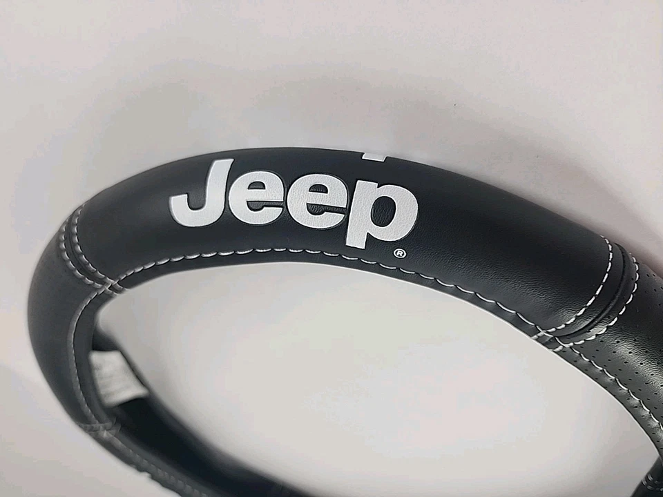 Cubierta de volante nueva con licencia oficial negra con logotipo de JEEP para automóvil camión furgoneta Foto 2 de 4