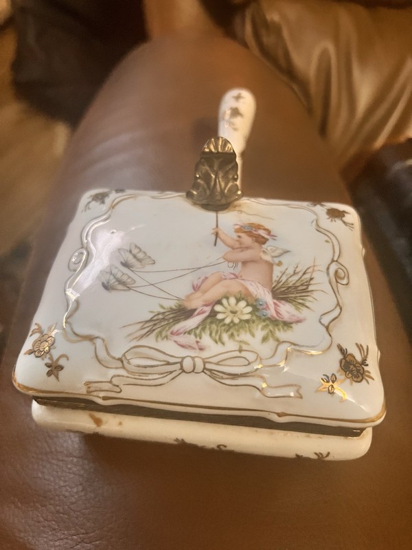 Lenwile China, Silent Butler,  Atq Porcelain, Hand Painted, C 1940's, 5"X4"X 2"
