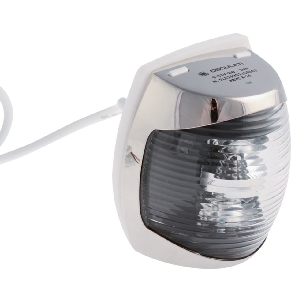 LED WHITE BOW LIGHT Navigation Stainless Steel 225 Degree Sailing NAVSPH225