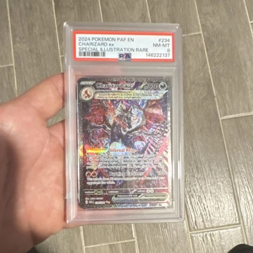 Pokémon TCG Charizard ex SV: Paldean Fates Special Illustration Rare Holo PSA 8