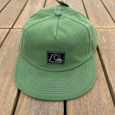 Quiksilver Mens Green Logo flat bill Cap hat ...